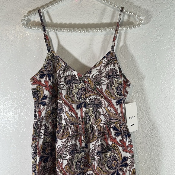 RVCA Frontier Paisley Dress Adjustable Straps Size Small NEW - Picture 3 of 12